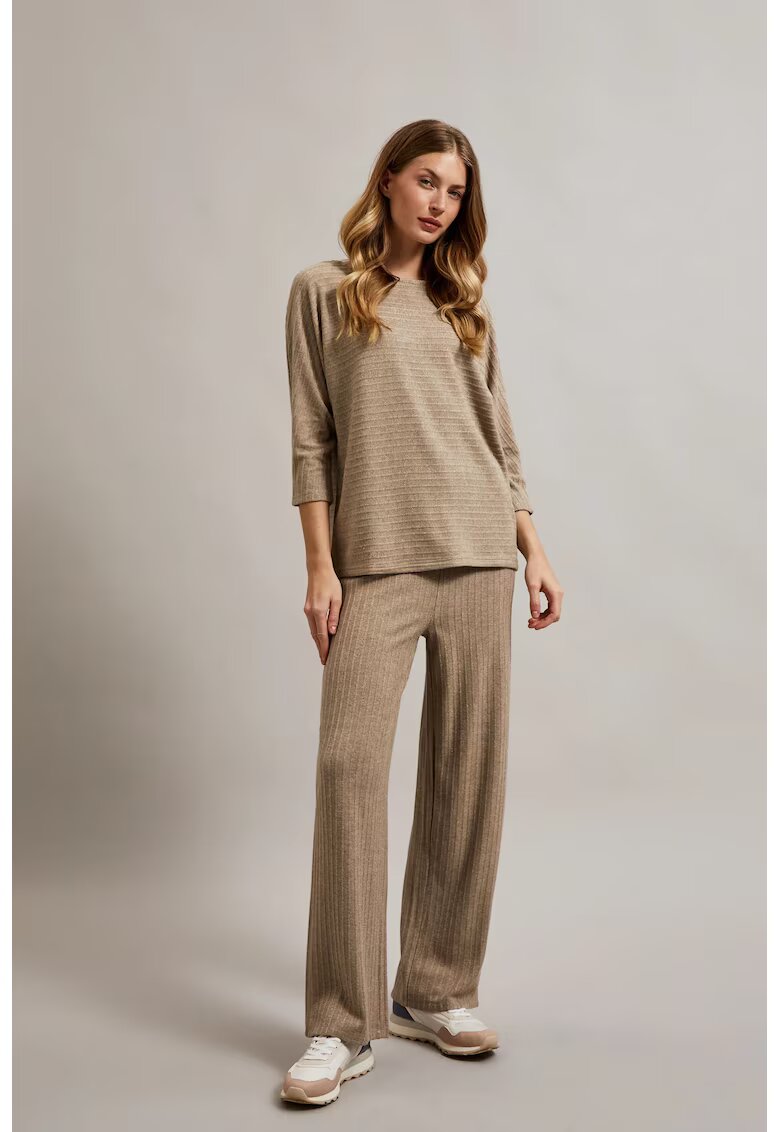 MOODO Pantaloni bej cu dare metalice - Bej