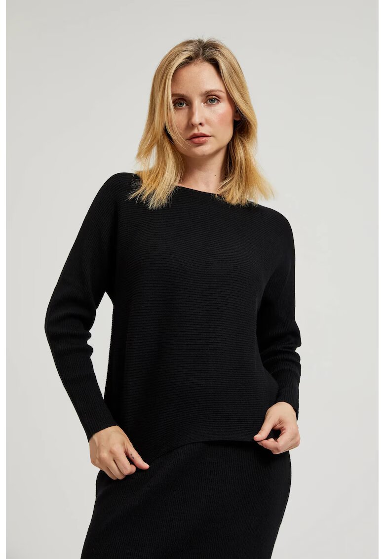 MOODO Pulover tip liliac negru - Negru
