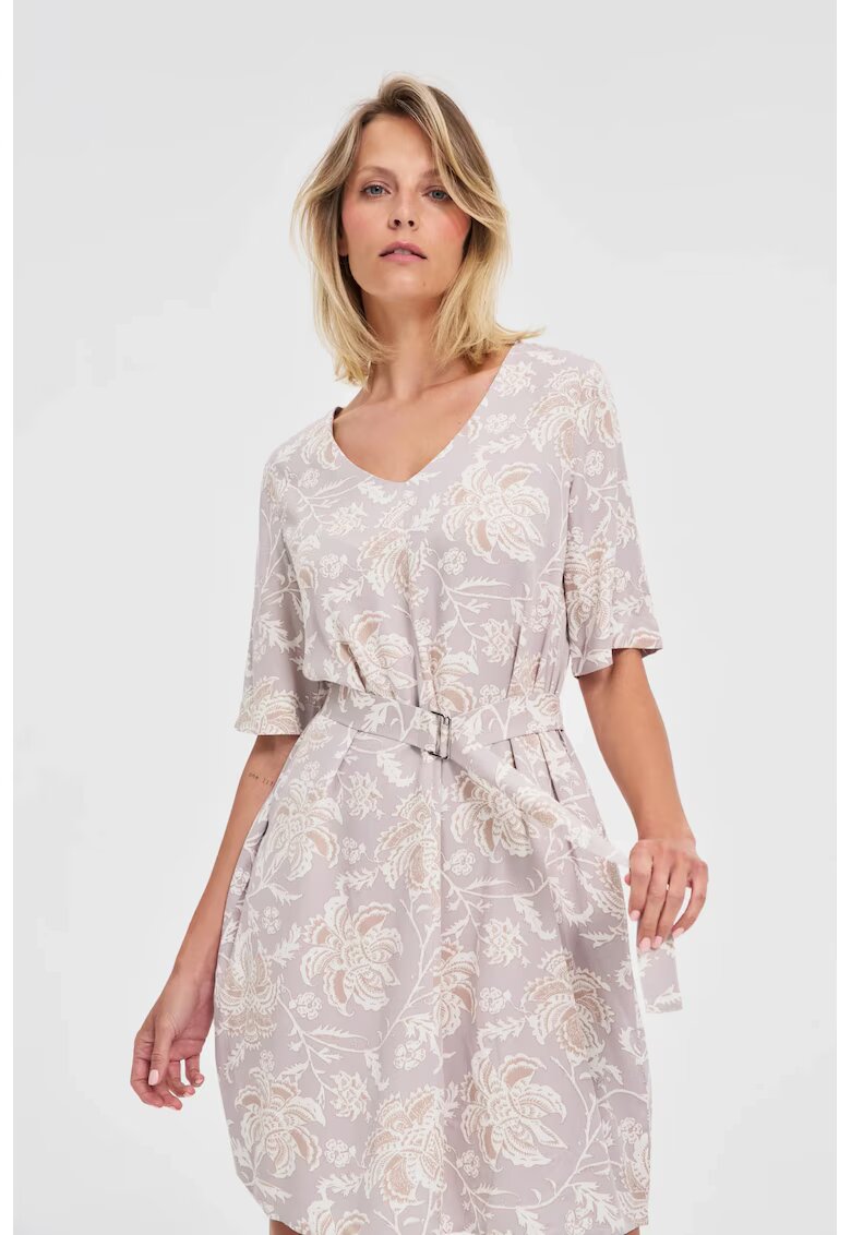 MOODO Rochie din viscose roz cu curea - Verde