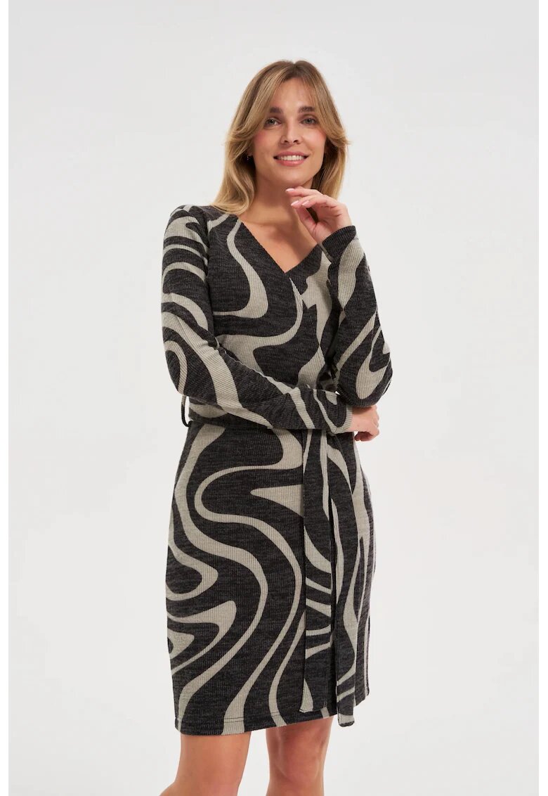 MOODO Rochie gri ajustata - Gri