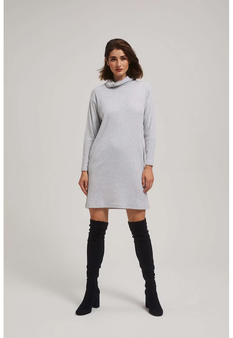 MOODO Rochie gri cu guler - Gri