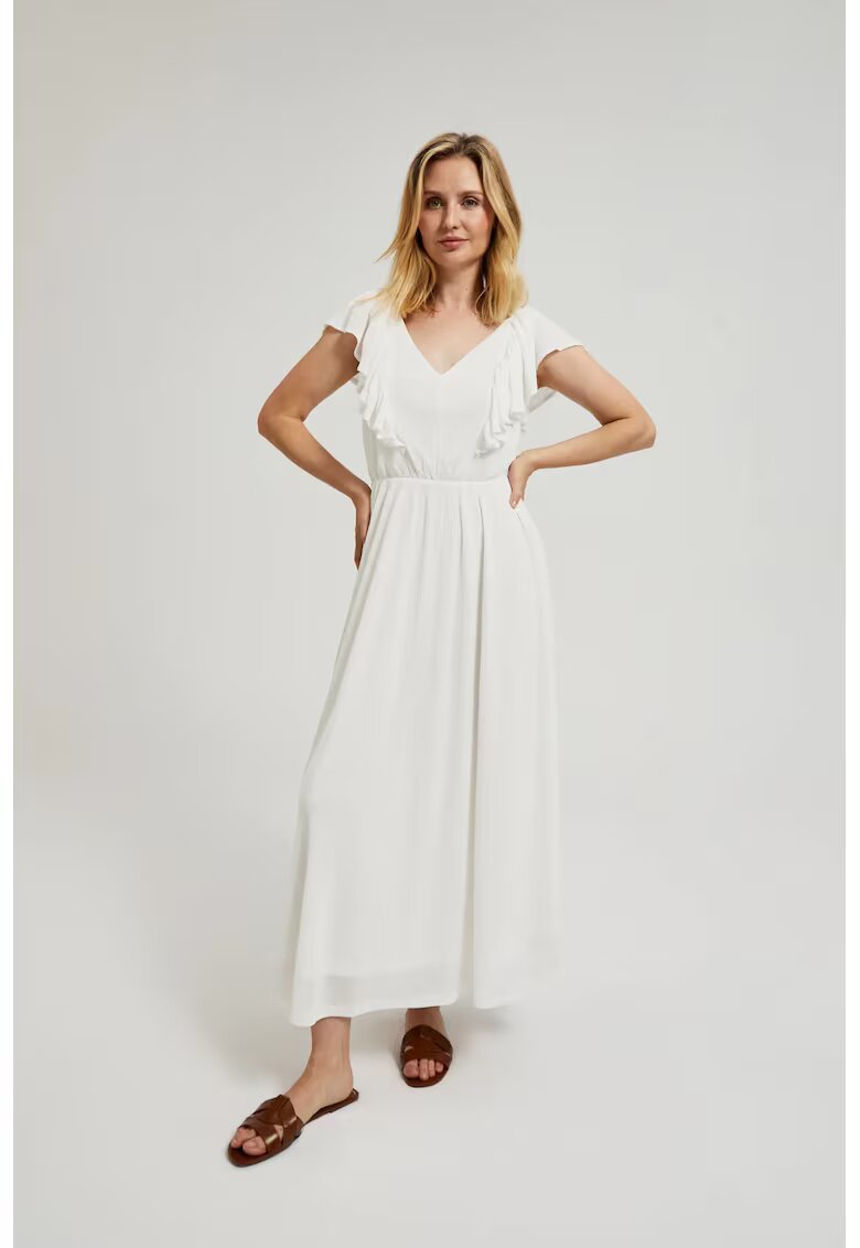 MOODO Rochie midi alba - Alb