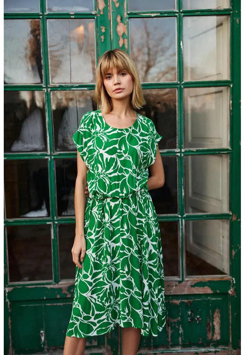 MOODO Rochie midi din vascoza verde - Verde