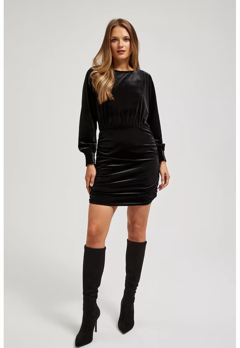 MOODO Rochie Mini din Velvet - Negru