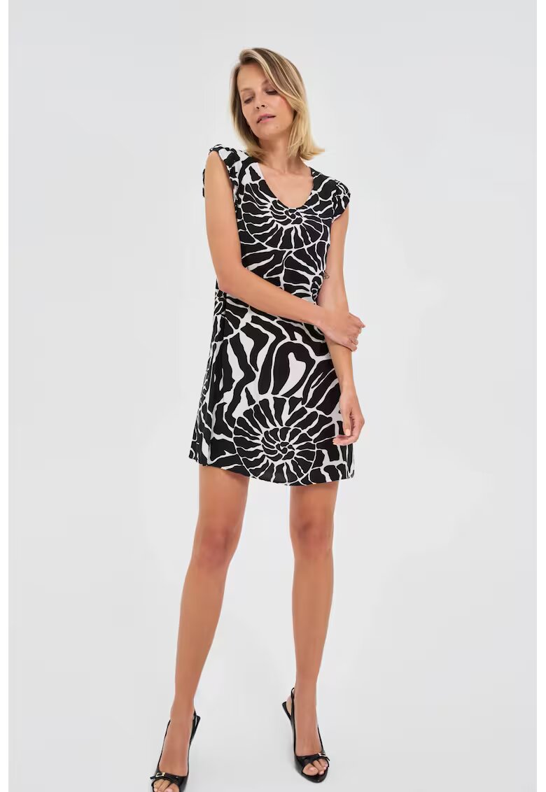 MOODO Rochie neagra din viscoza - Negru