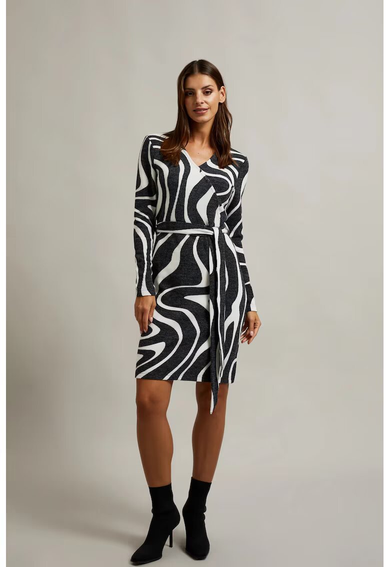 MOODO Rochie tricotata cu bretele gri - Gri