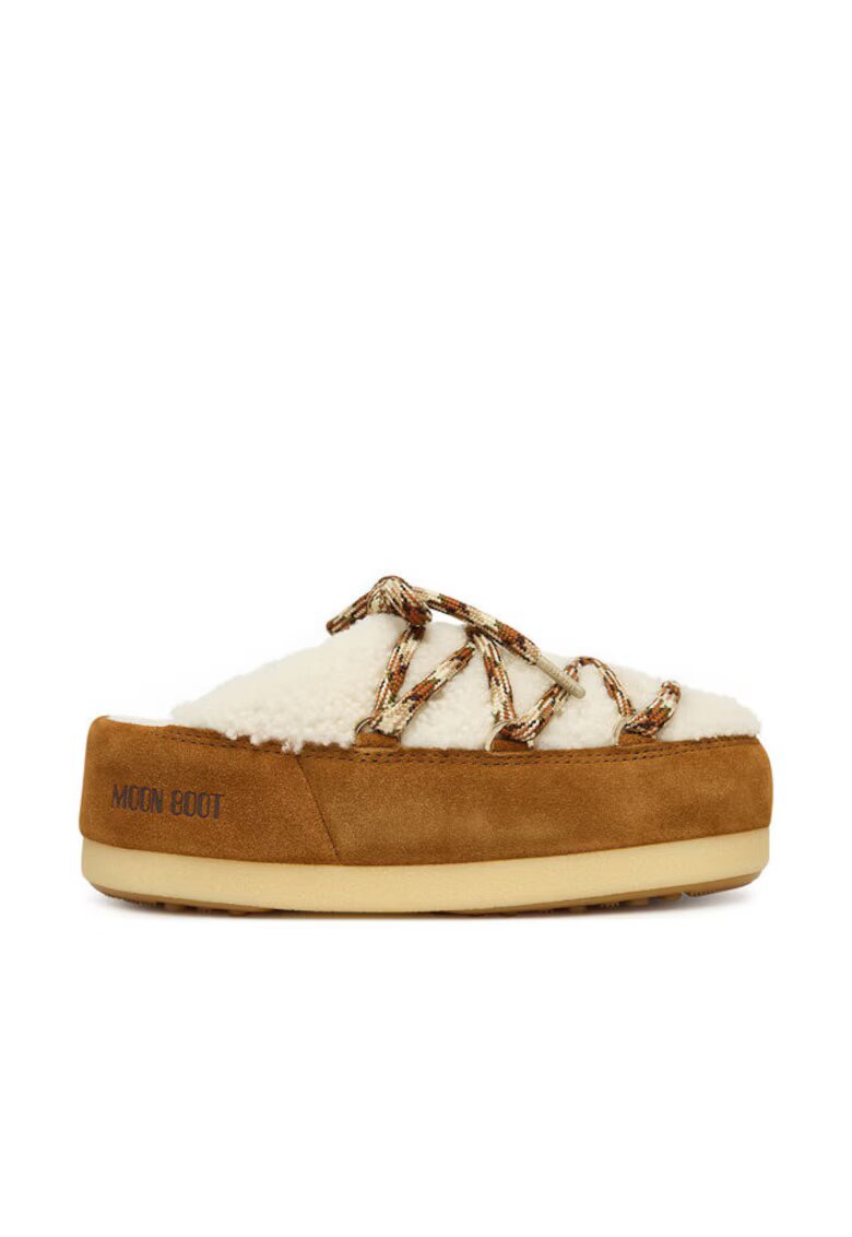 Moon Boot Saboti de zapada - piele naturala - bej/maro
