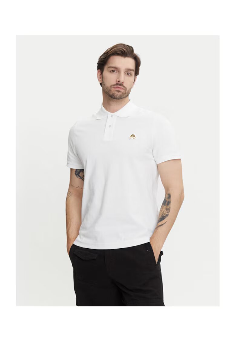MOOSE KNUCKLES Tricou barbati alb - bumbac
