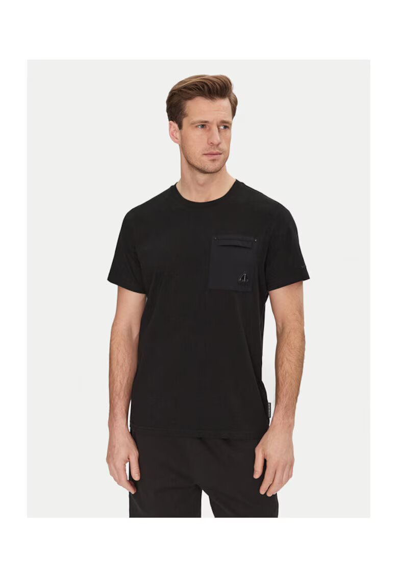 MOOSE KNUCKLES Tricou barbati negru - bumbac 100%