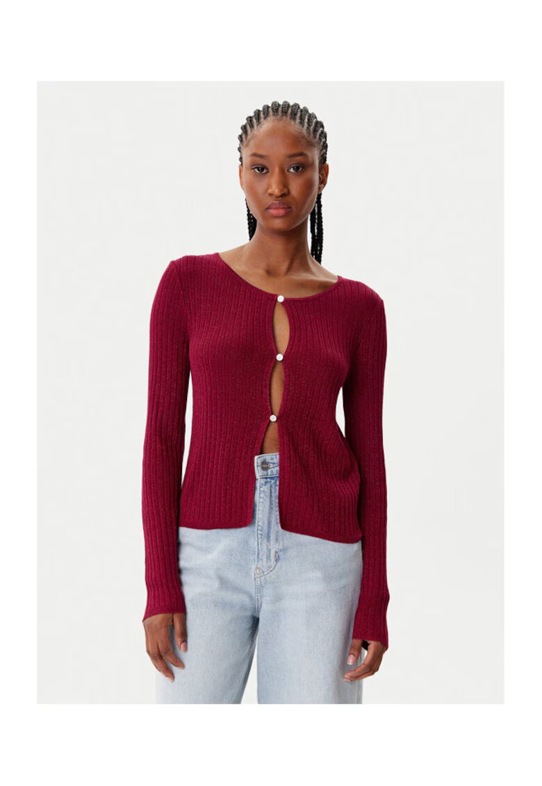 Morgan Cardigan Dama - viscoza - rosu -