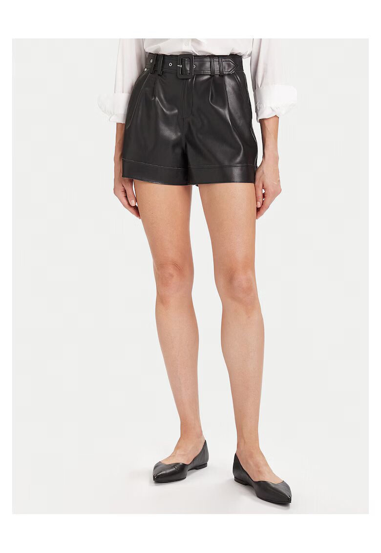 Morgan Pantaloni scurti dama - piele ecologica - negru