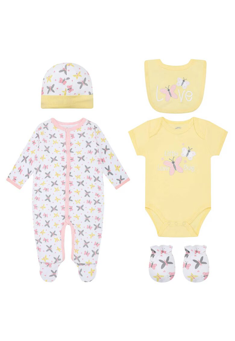 Mothers Choice Set hainute bebelusi - 5 piese din bumbac - model love