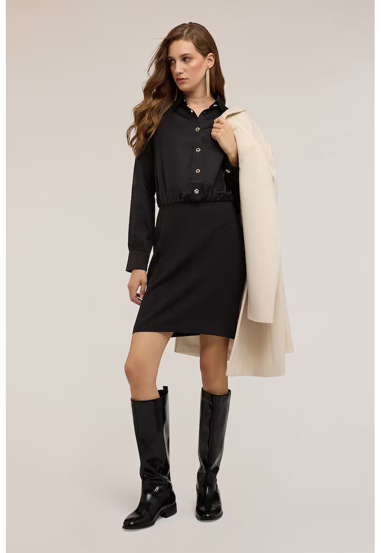 Motivi Rochie mini cu maneci lungi - Negru