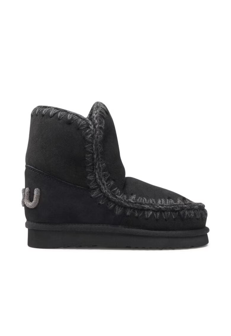 Mou Ghete dama Eskimo 18 Glitter Lo - piele naturala - negru