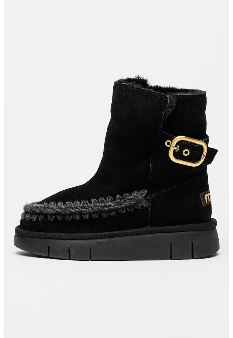 Mou Ghete flatform de piele intoarsa Bounce - Negru/Gri