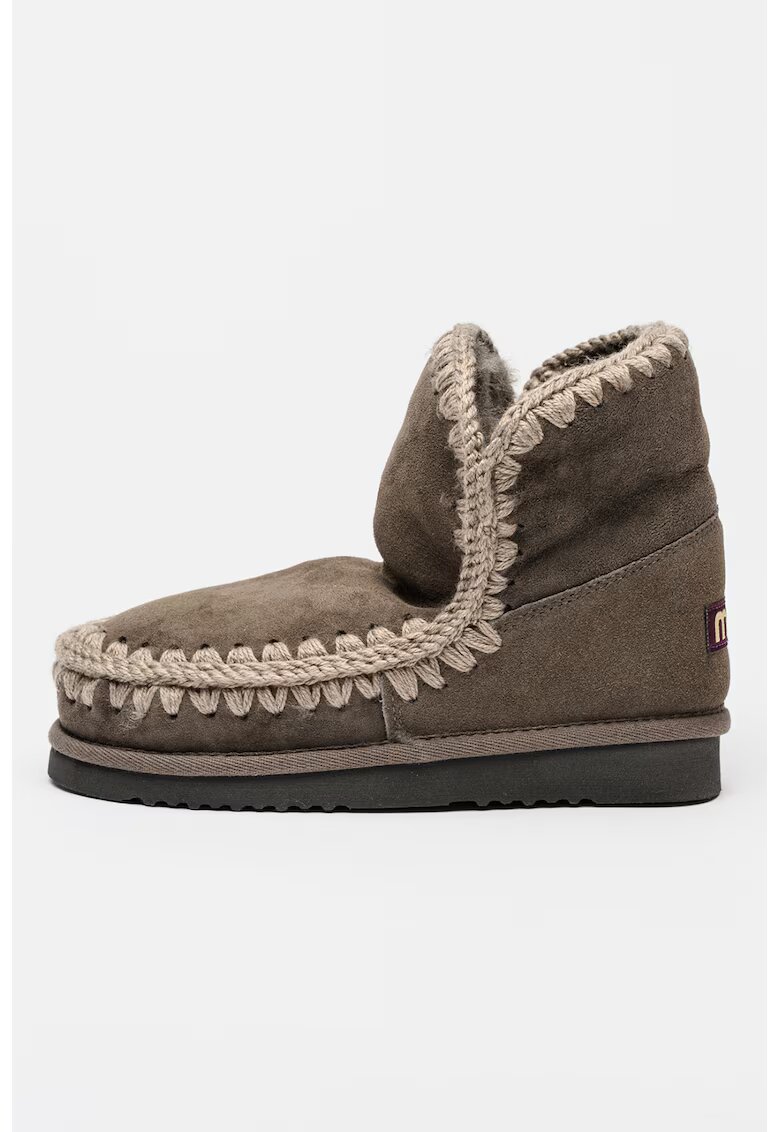 Mou Ghete slip-on de piele intoarsa cu captuseala de lana Eskimo 18 - Gri carbune