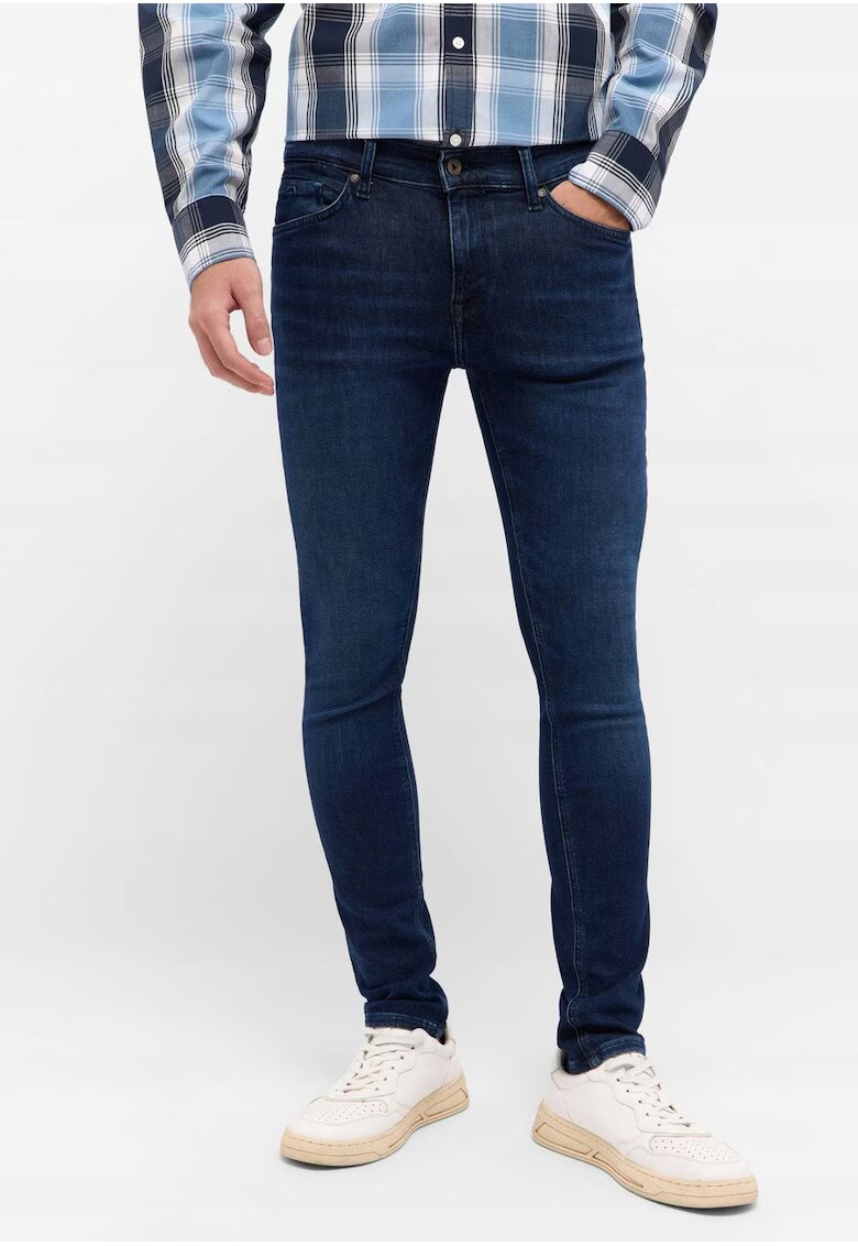 Mustang Blugi Barbati - Atlanta - Skinny Fit - Talie Medie - Fermoar - Lungi - 5 Buzunare - Bumbac - Elastan - W32-L32 US - Albastru