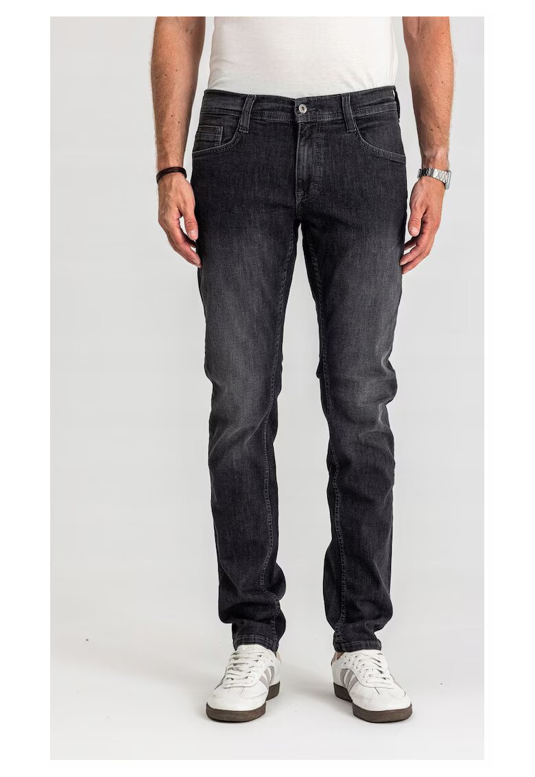Mustang Blugi Barbati - Oregon Tapered - Talie Joasa - 100% Bumbac - Fermoar - Lungi - 5 Buzunare - Denim Black - Negru