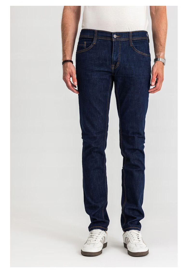 Mustang Blugi Barbati - Oregon Tapered - Talie Joasa - 100% Bumbac - Fermoar - Lungi - 5 Buzunare - Denim Blue - Albastru inchis