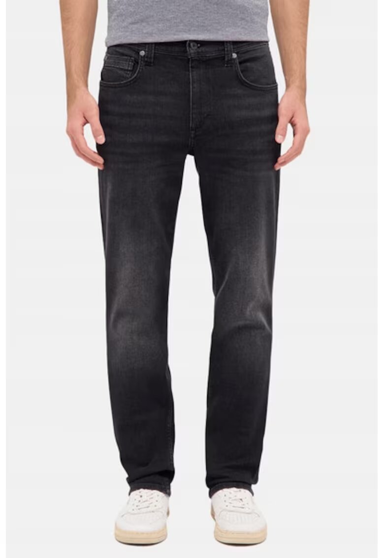 Mustang Blugi Barbati - Washington - Straight Fit - Talie Medie - Fermoar - Lungi - 5 Buzunare - Bumbac - Elastan - W32-L32 US - Negru
