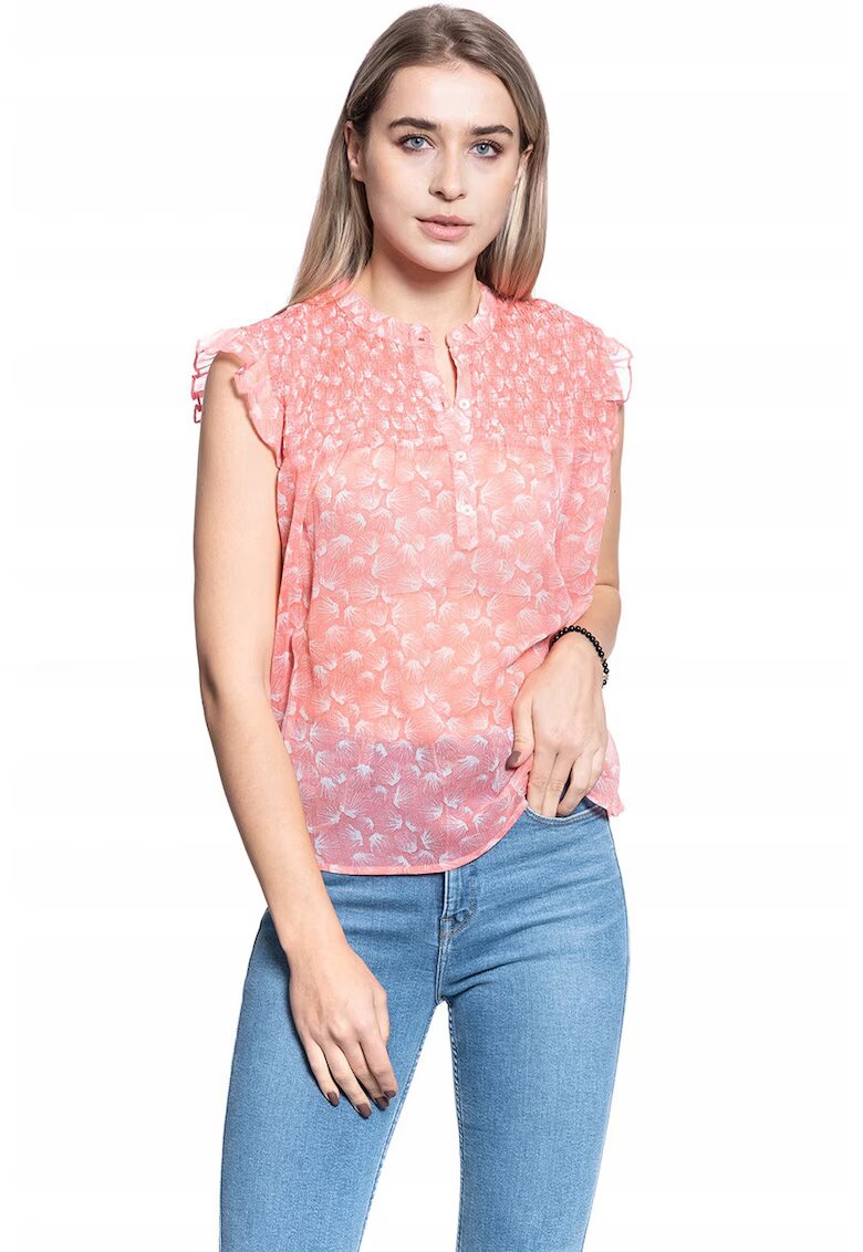 Mustang Bluza Dama - Bluza Elsa Smock - Croi Normal - Nasturi - Fara Informatii Despre Compozitia Materialului - Decolteu In V - M Intl - Roz