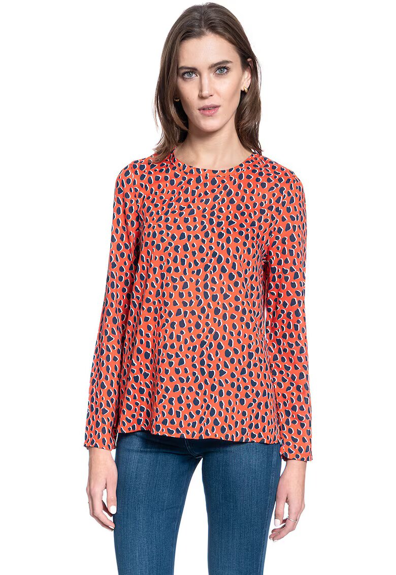 Mustang Bluza Dama - Emma C Leoprint - Croi Normal - 100% Modal - Fara Inchidere - Maneci Lungi - Marime S - Rosu