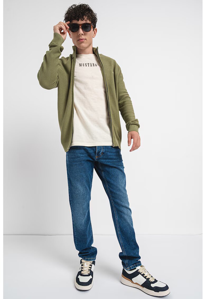 Mustang Cardigan cu guler medium - Verde deschis