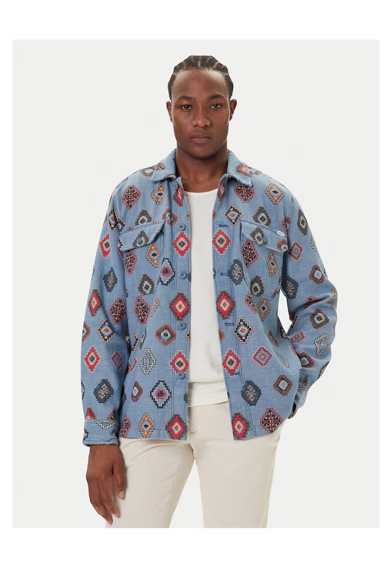 Mustang Geaca de tranzitie barbati albastru - fabricata din material rezistent