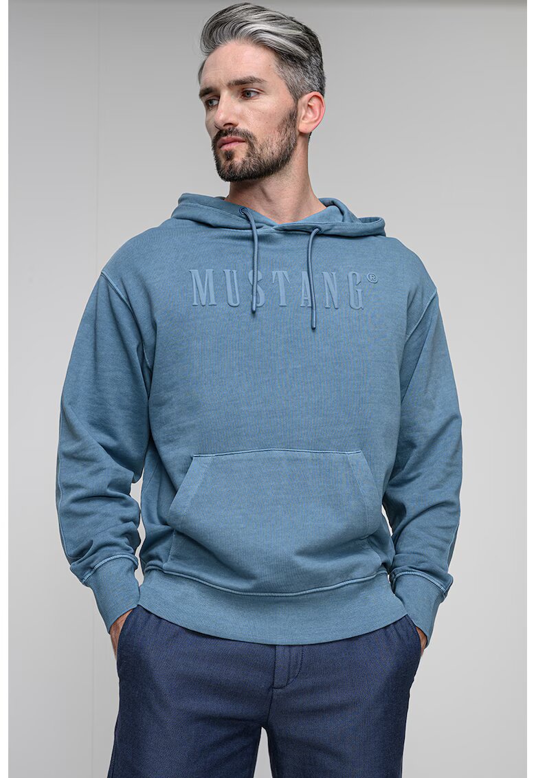 Mustang Hanorac cu buzunar kangaroo - Albastru prafuit