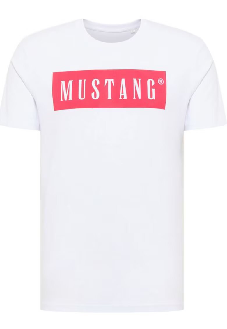 Mustang Tricou Barbati - Alex - Bumbac - Regular Fit - Alb