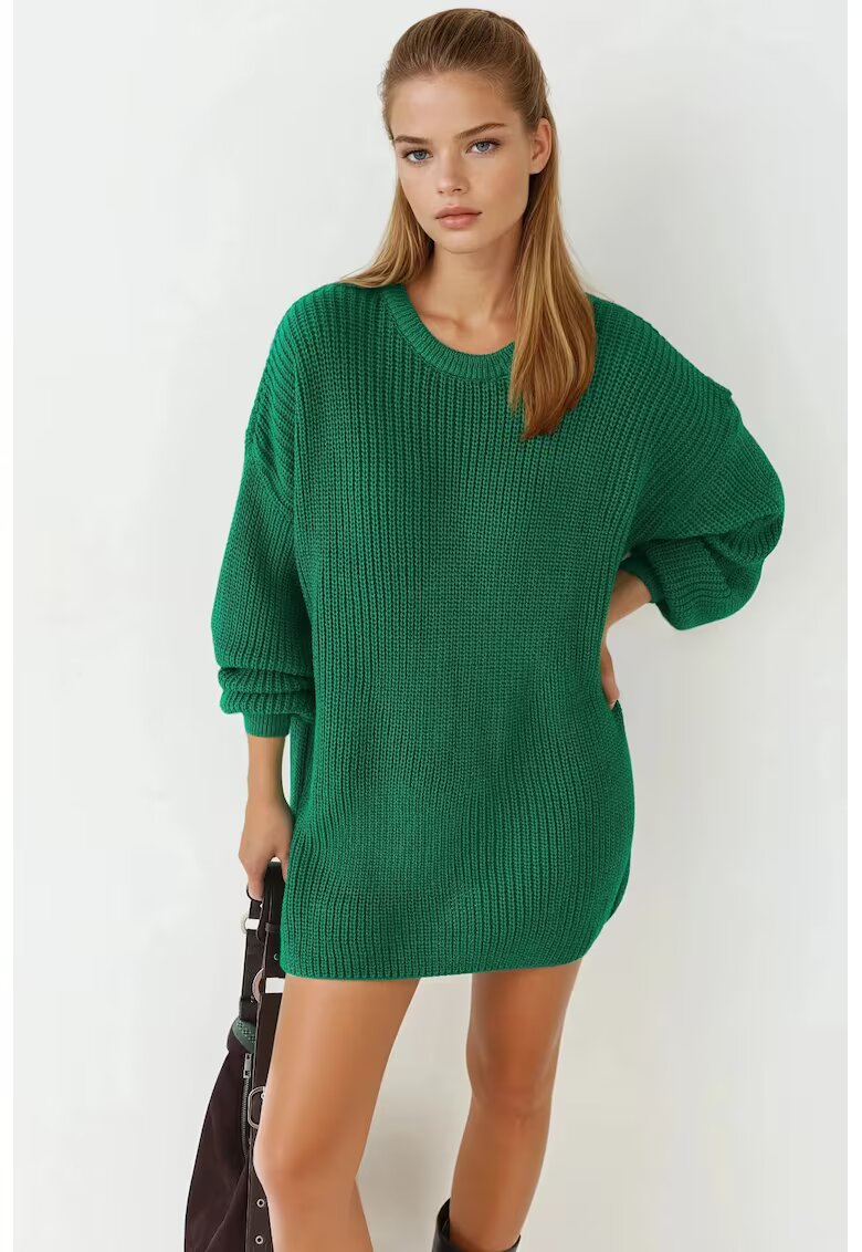 MyFashion Pulover dama - oversized - verde - tricot - One Size