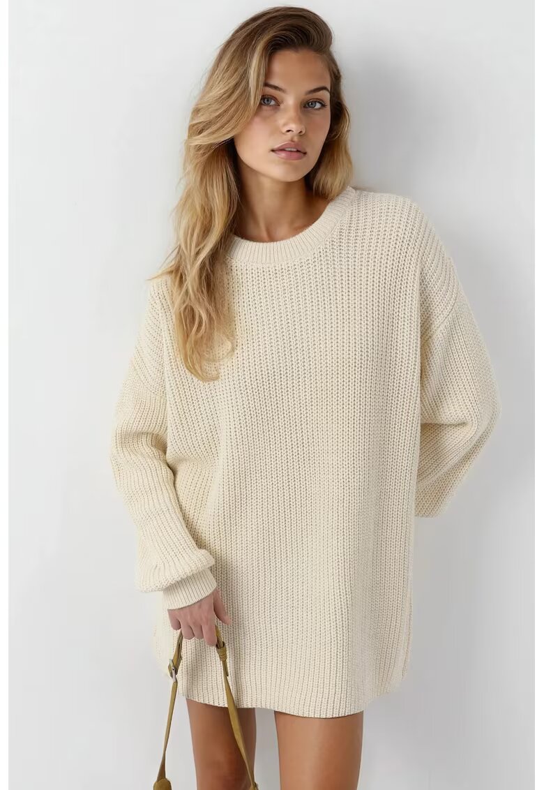MyFashion Pulover dama - tricotat - supradimensionat - crem - tricot - One Size