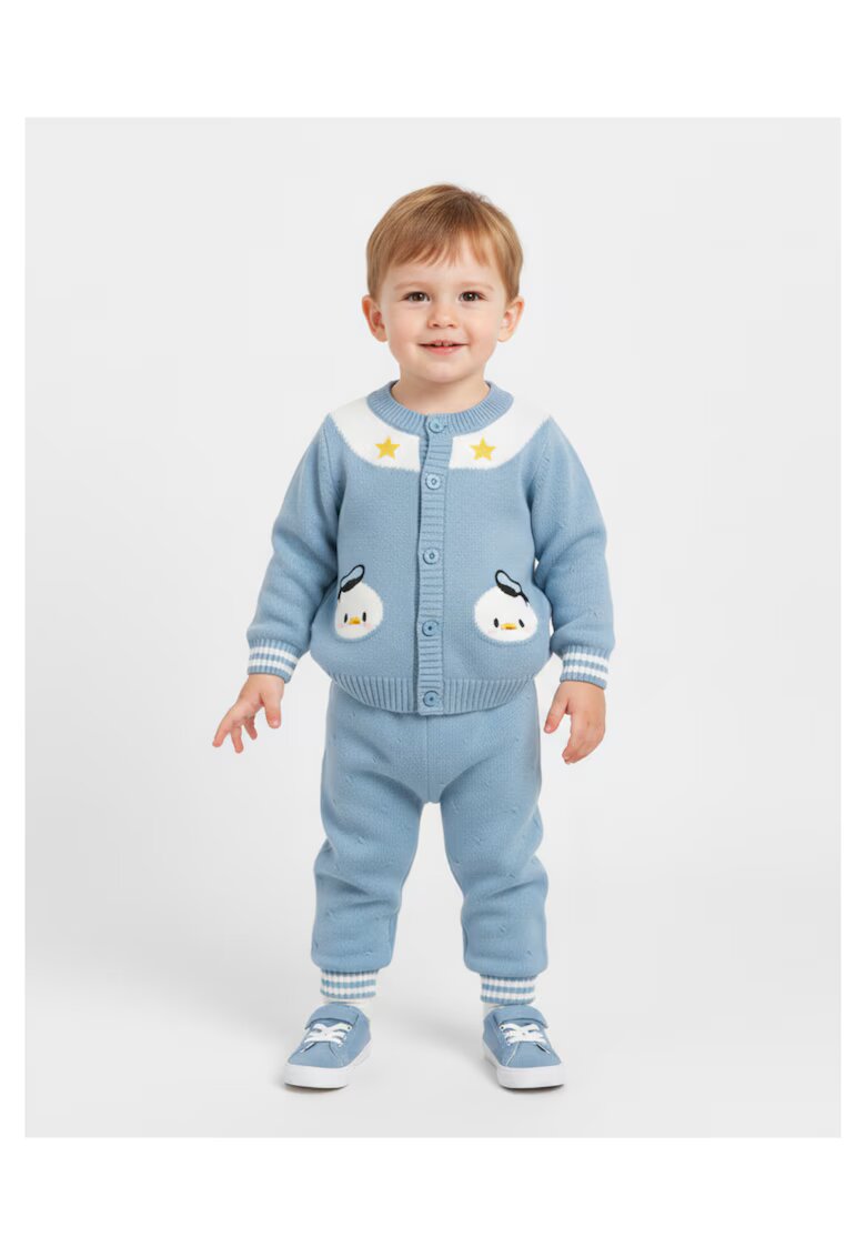 Nannie Compleu Tricotat Albastru Baieti Donald