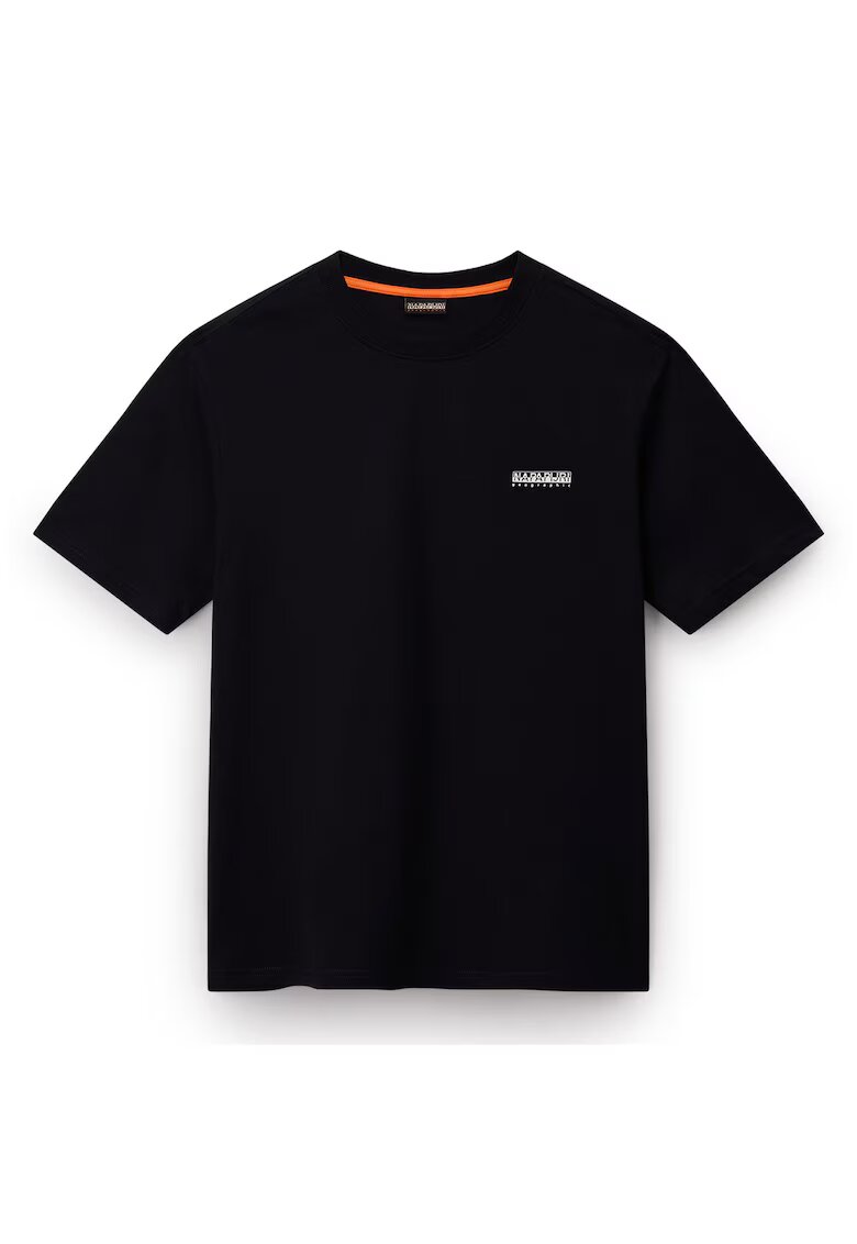 Napapijri Tricou cu decolteu la baza gatului si model uni - Negru