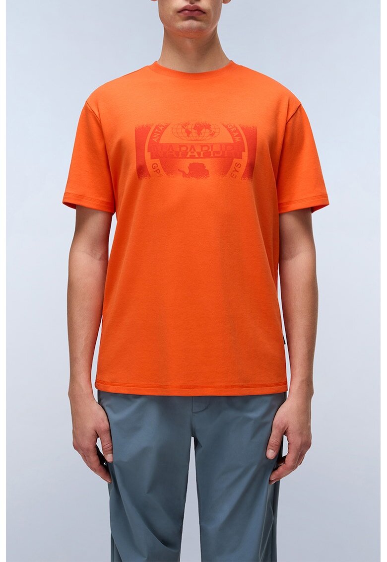 Napapijri Tricou regular-fit cu imprimeu logo - Portocaliu mandarina