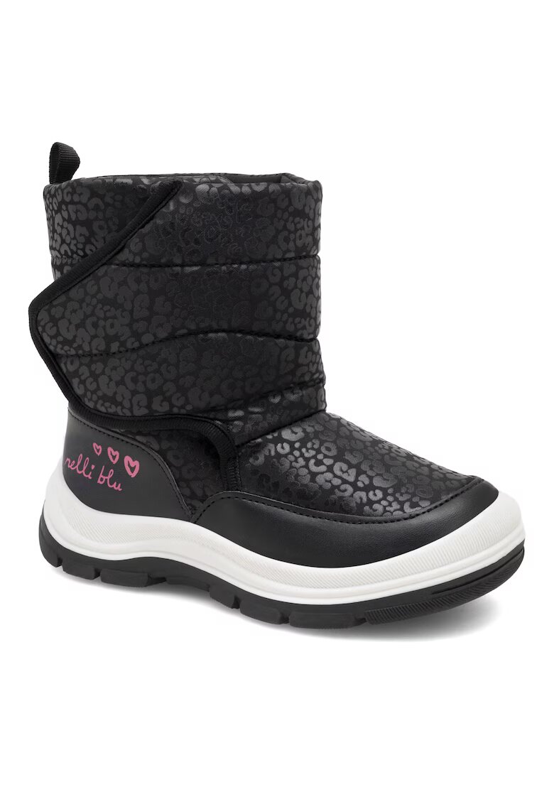 Nelli Blu Cizme sport fete - sintetic - negru/alb -