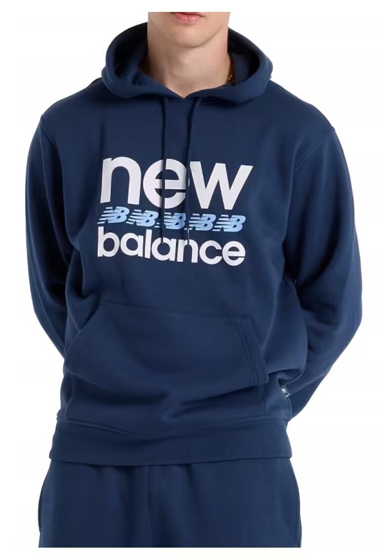 New Balance Hanorac cu logo și detalii funcționale - Albastru