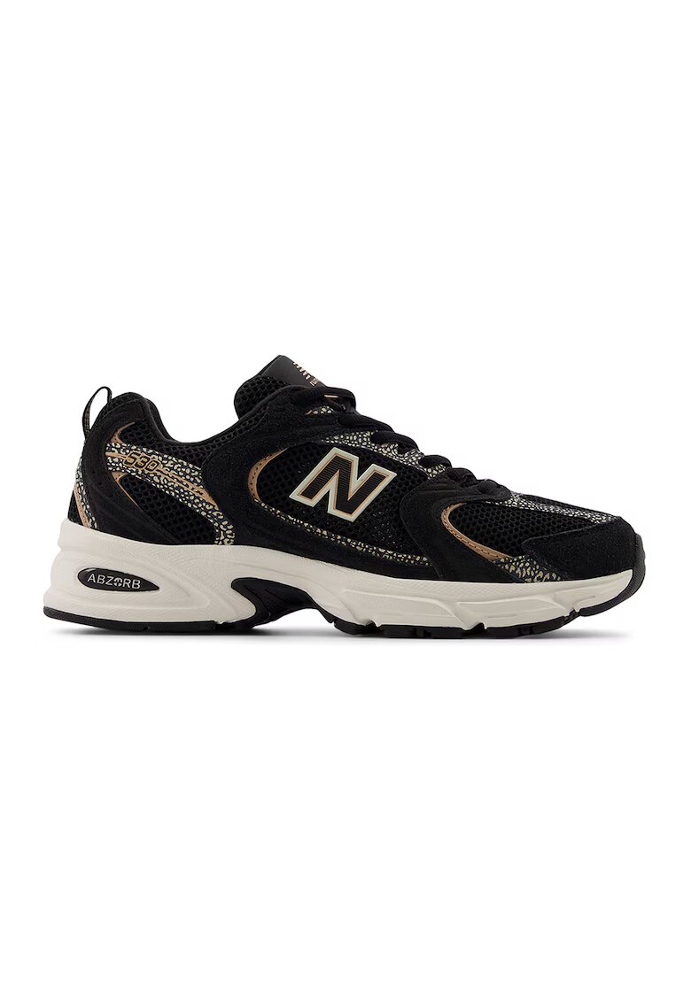 New Balance Pantofi sport 530 unisex cu garnituri din piele intoarsa - Negru