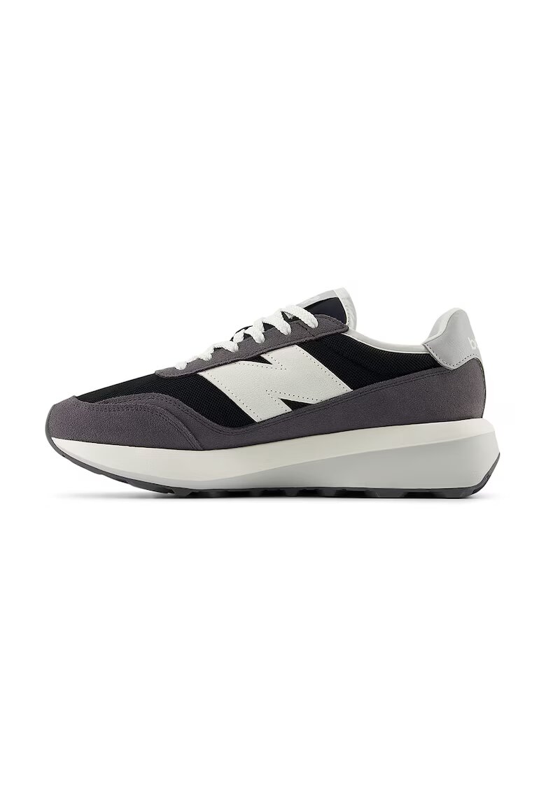 New Balance Pantofi sport cu talpa wedge si garnituri din piele intoarsa - Alb murdar/Gri inchis
