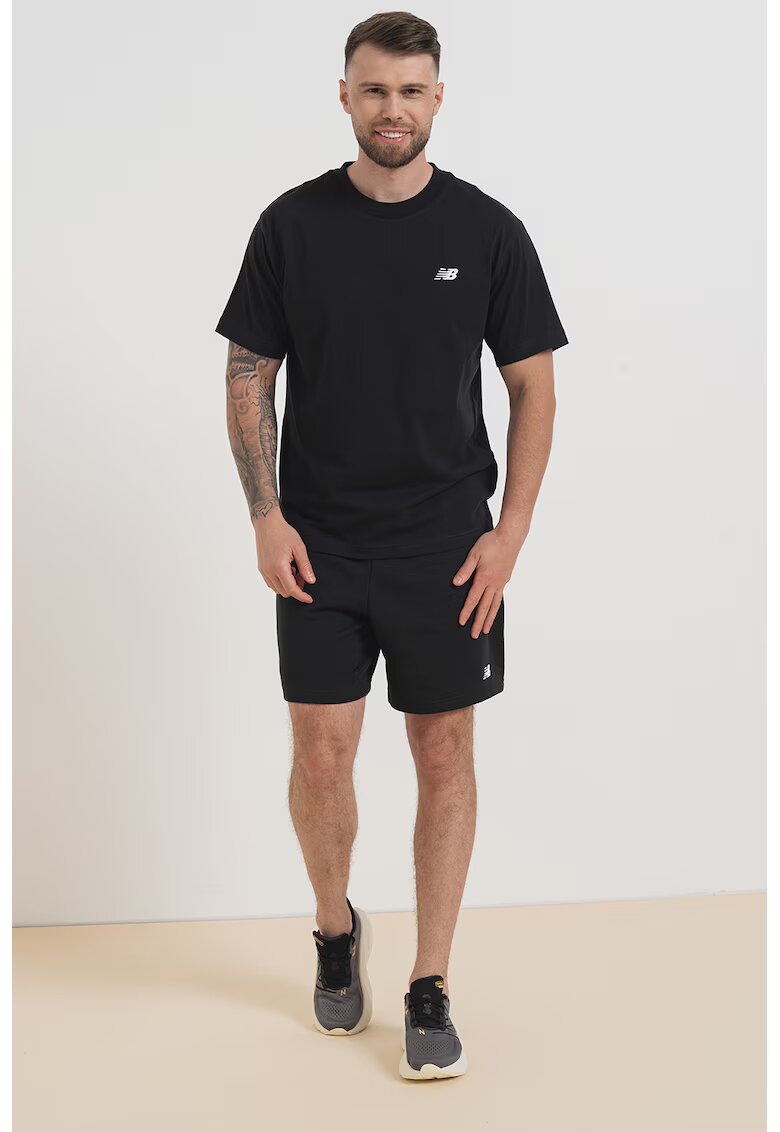 New Balance Tricou relaxed fit cu decolteu la baza gatului - Negru