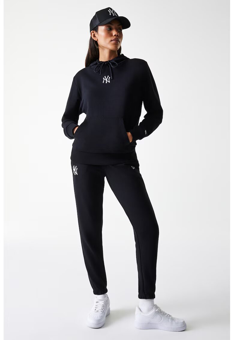 New Era Pantaloni de trening din amestec de bumbac cu logo brodat - Negru
