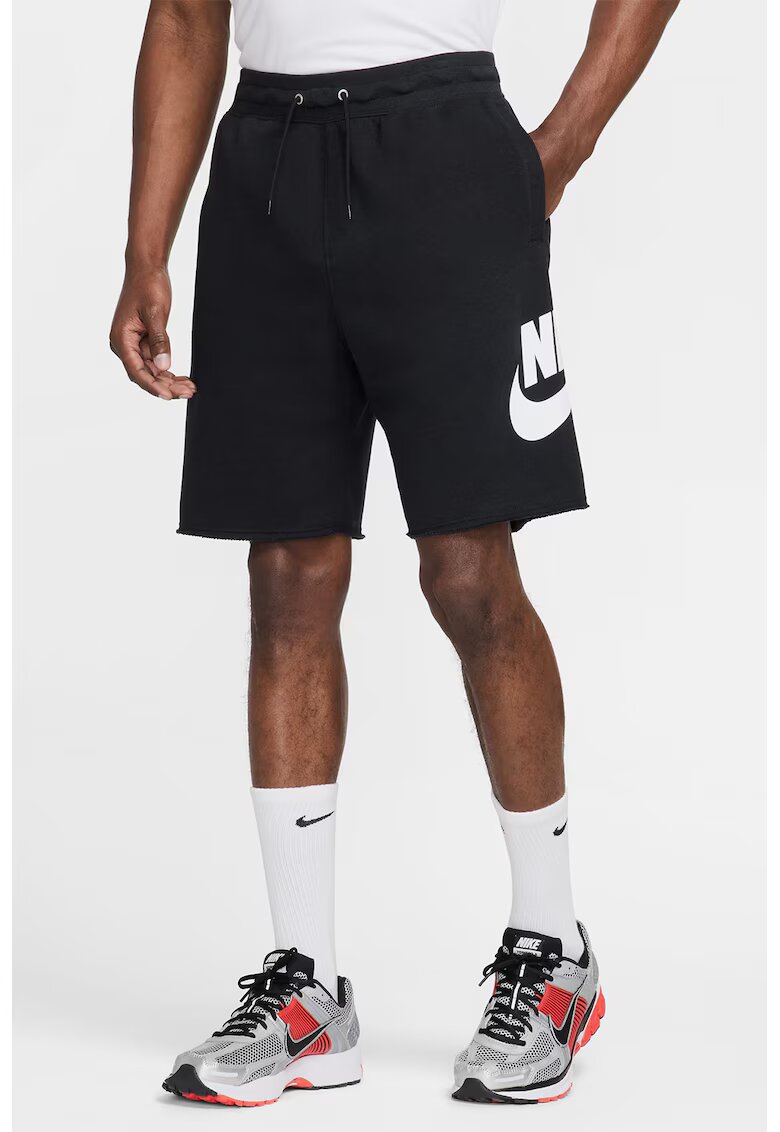 Nike Bermude cu snur de ajustare si logo Club - Negru
