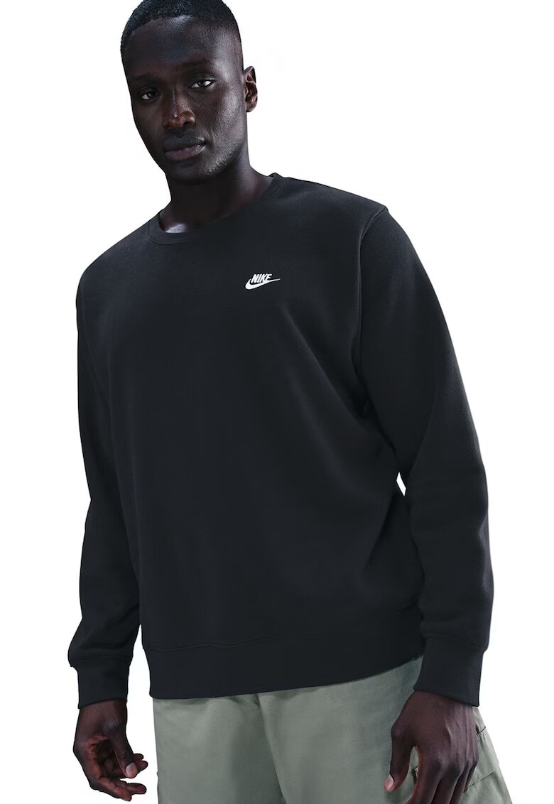Nike Bluza de trening din amestec de bumbac cu decolteu la baza gatului Club - Negru