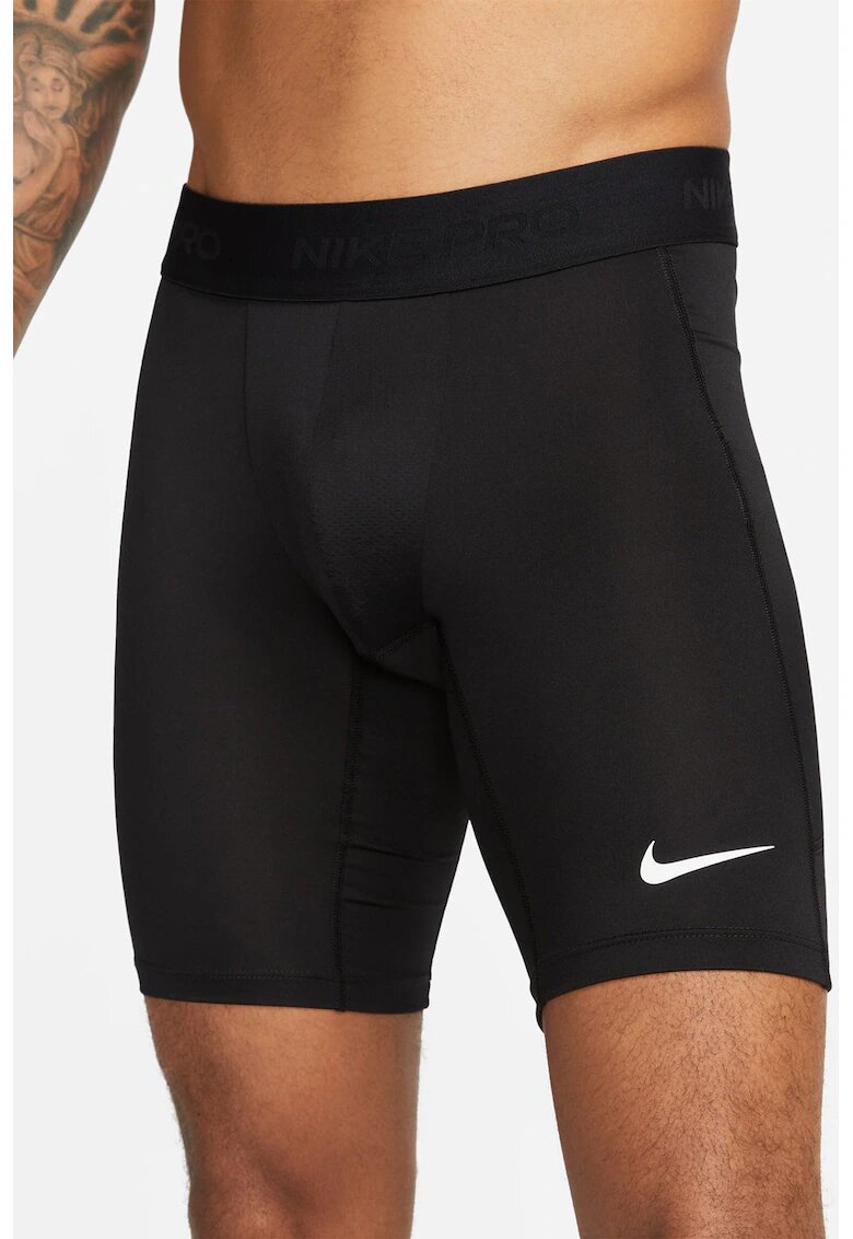 Nike Colanti scurti cu tehnologie Dri-FIT si buzunar - pentru fitness - Alb/Negru