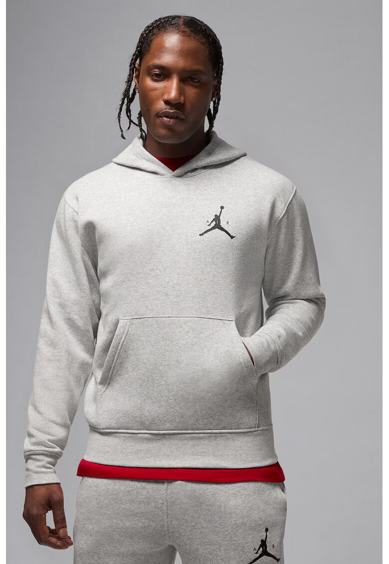 Nike Hanorac cu buzunar kangaroo - pentru baschet Jumpman - Gri deschis melange