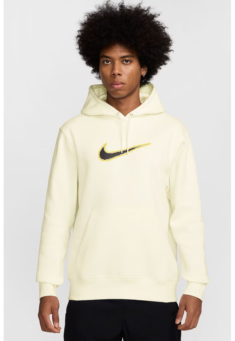 Nike Hanorac cu buzunar kangaroo si snur - Galben/Crem