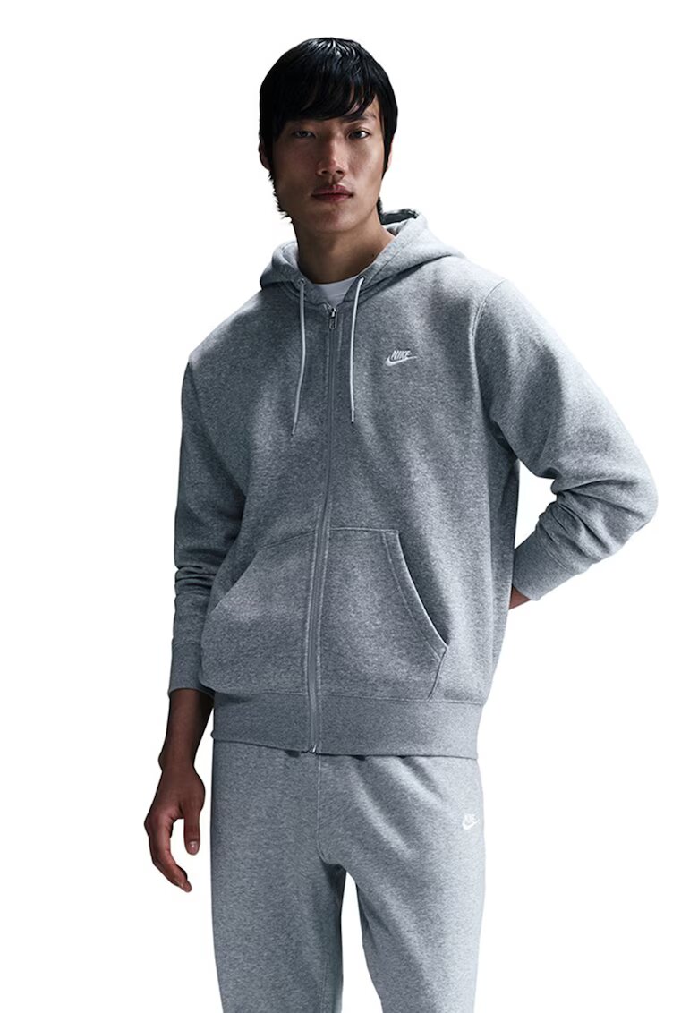 Nike Hanorac cu logo si detaliu logo Club - Gri melange
