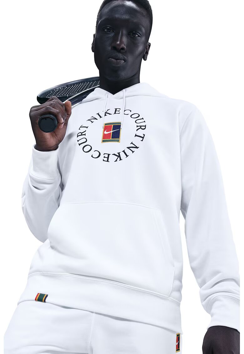 Nike Hanorac cu tehnologie Dri Fit si imprimeu logo - Alb optic