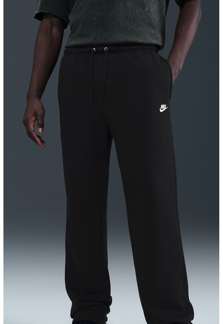 Nike Pantaloni de trening cu snur Club - Alb/Negru