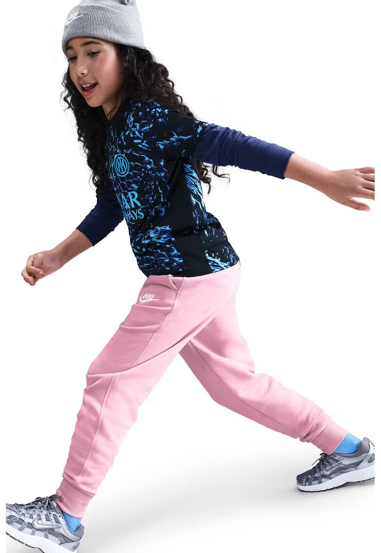 Nike Pantaloni de trening cu talie inalta si buzunare laterale - Roz pastel